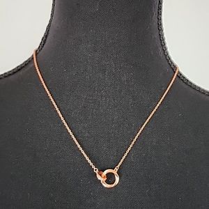 925 Sterling Silver Cubic Zirconia Geometric rose gold necklace